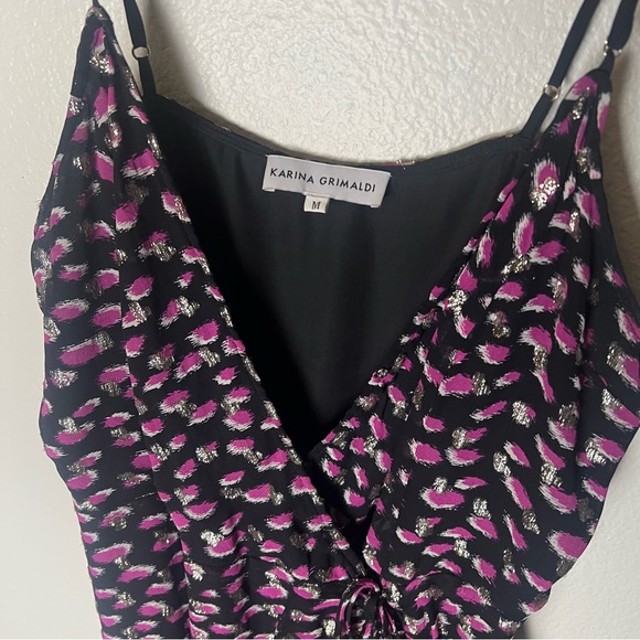 Karina Grimaldi REVOLVE Marissa Dress Asymmetrical Deep V Adjustable Black SZ M - Picture 6 of 13